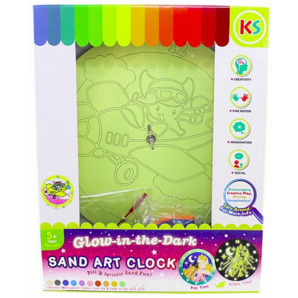 Glow-in-the-Dark Sand Art Clock Kit